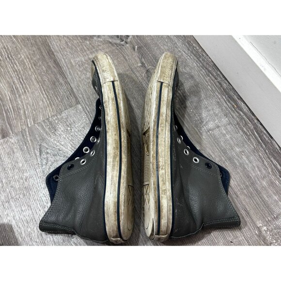 Convers Sneakers Men's Size 9.5 Leather Hi Top Luxury Fashion Black - Picture 6 of 9